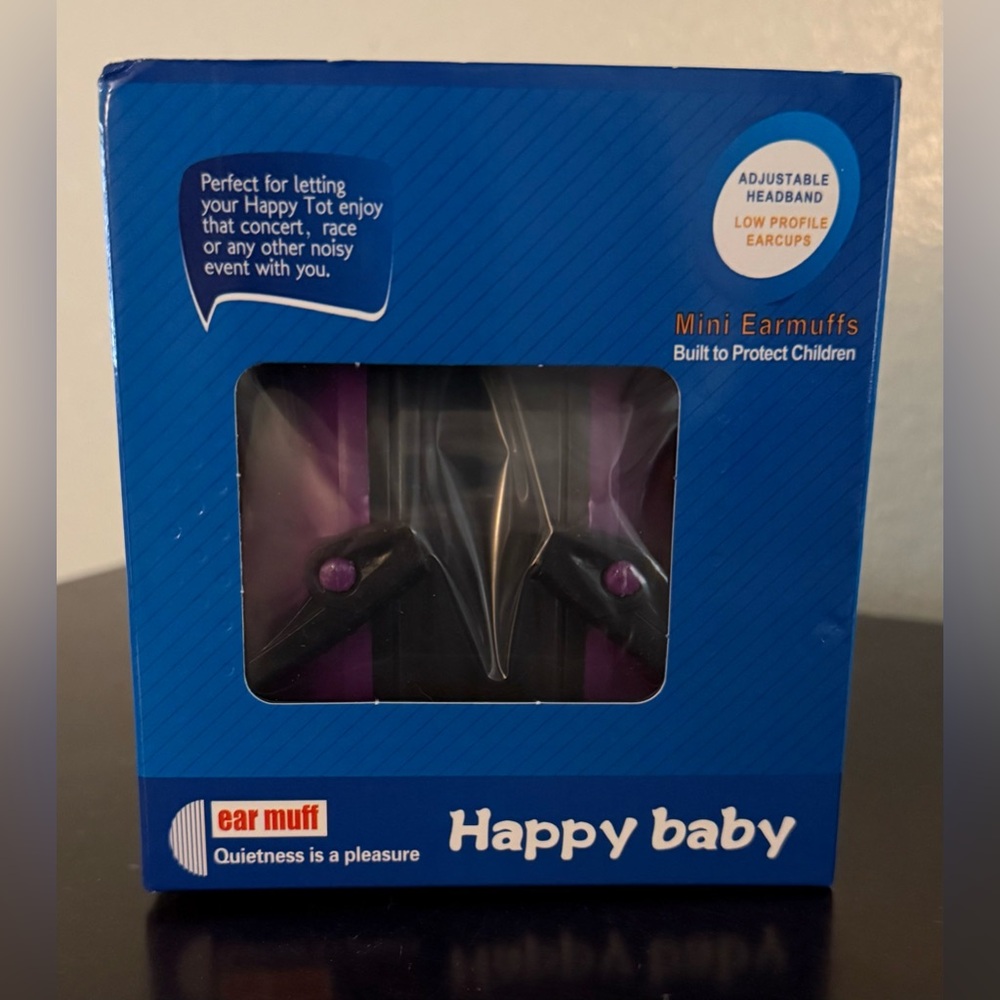 NWT Happy Baby Mini Earmuffs Purple Noise Reduction Hearing Protection - Picture 3 of 6